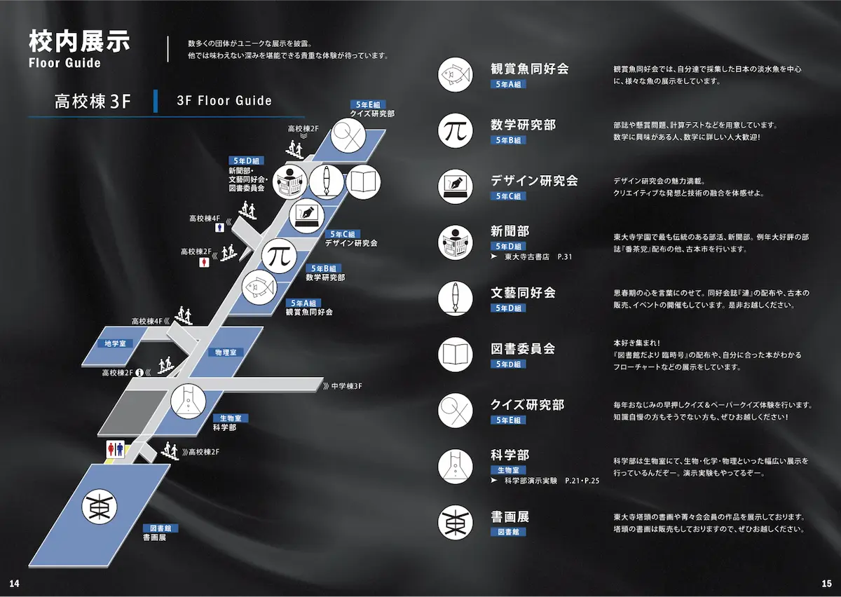 校内展示ページ（高校棟3F）